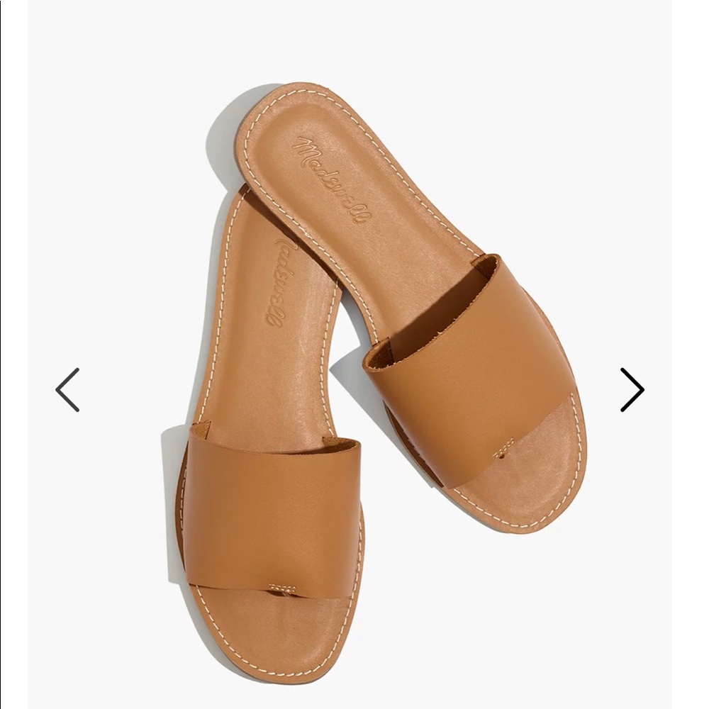 Leather Madewell Boardwalk post slide sandal